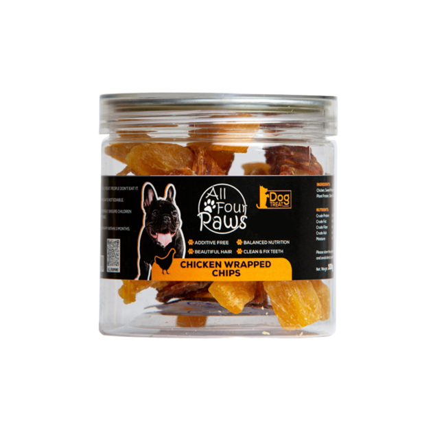 All Four Paws Dog Treat - Chicken Wrapped Chips 100g