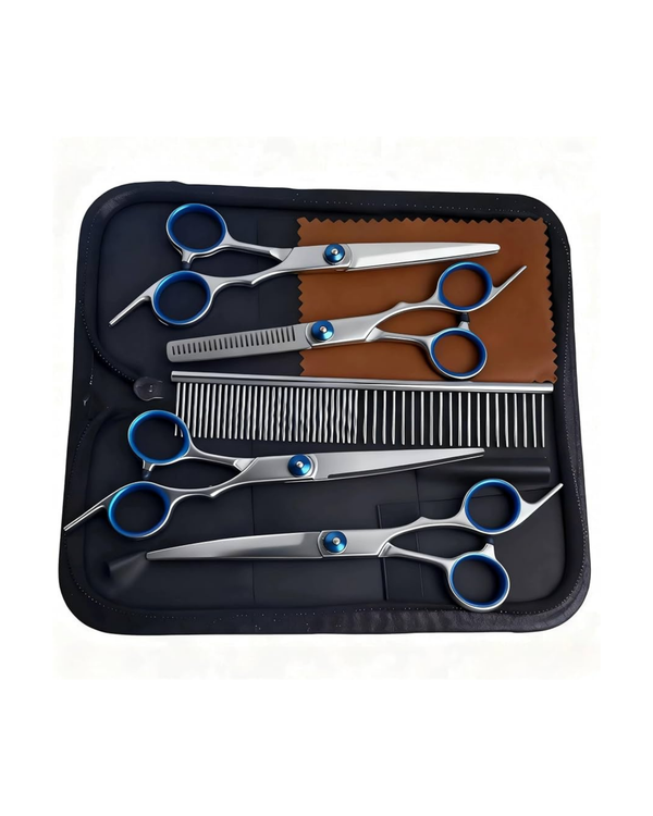 Professional Pet Grooming Scissors Set – 4 Pieces + Comb