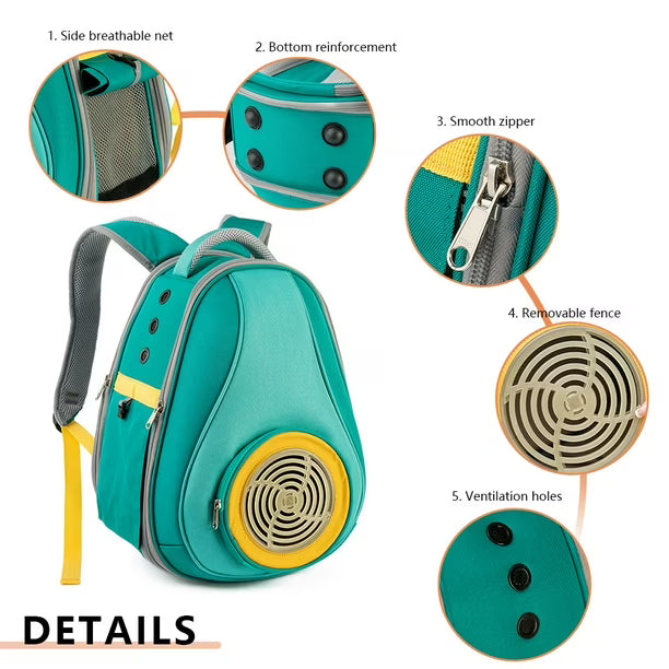 Pet Backpack with Ventilation & Expandable Tent