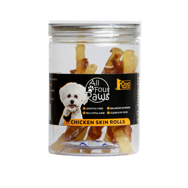 All Four Paws Dog Treat - Chicken Skin Rolls 100g