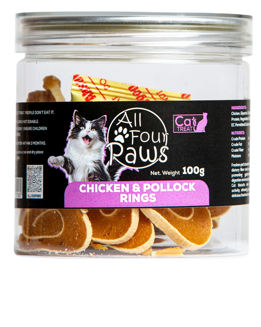 All four Paws Chicken & Pollock Rings 100g