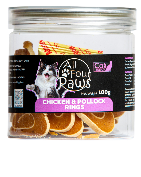All four Paws Chicken & Pollock Rings 100g