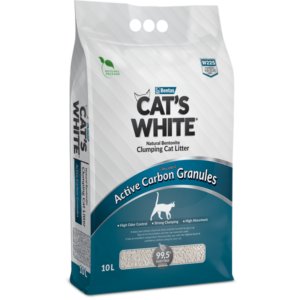 Cat's White Activated Carbon Granules Clumping Cat Litter 10L