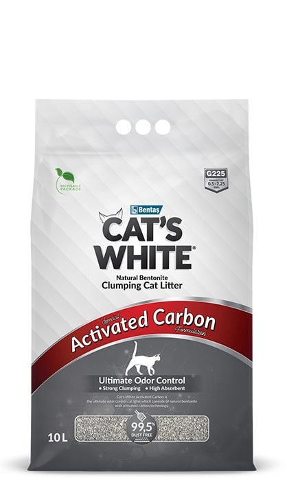 Cat's White Activated Carbon Clumping Cat Litter 10L