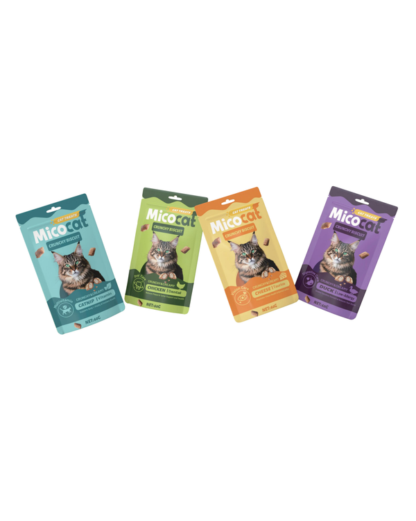 Micocat Crunchy Biscuit 60g - Catnip, Chicken, Cheese, Duck