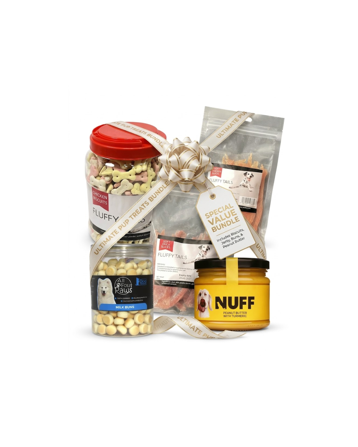 Ultimate Pup Treats Bundle - Biscuits, Jerky, Milk Buns & Peanut Butter