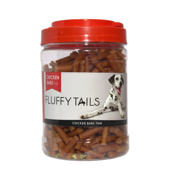 Fluffy Tails Chicken Bars Thin Treats 500g
