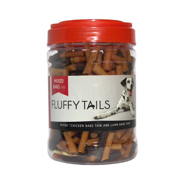 Fluffy Tails Mixed Bars Thin (Chicken and Lamb) Treat 500g