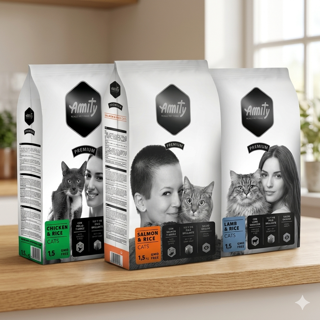 Premium Amity cat food for adult cats