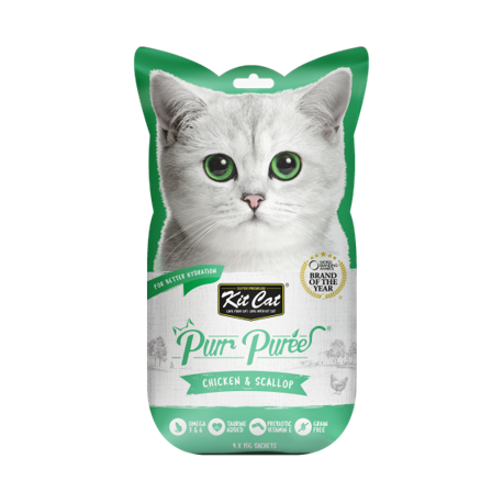 Kit Cat Purr Puree Chicken and Scallop 4*15 G