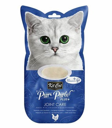 Kit Cat Purr Puree+ Joint Care Cat Treat - Chicken and Glucosamine 4*15 G