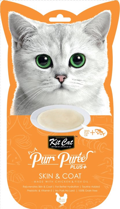 Kit Cat Purr Puree+ Skin Coat Cat Treat 4*15 G