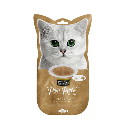 Kit Cat Purr Puree+ Urinary Care Cat Treat - Tuna and Cranberry 4*15 G