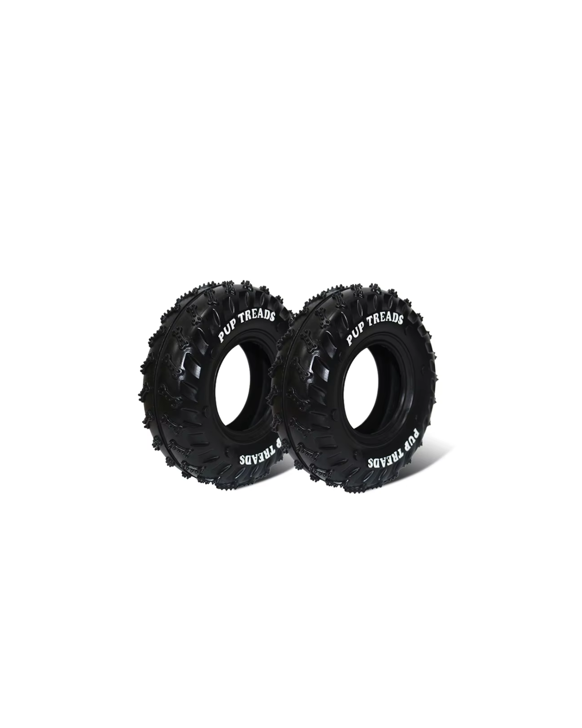 Rubber tyre dog chew toy with deep tread