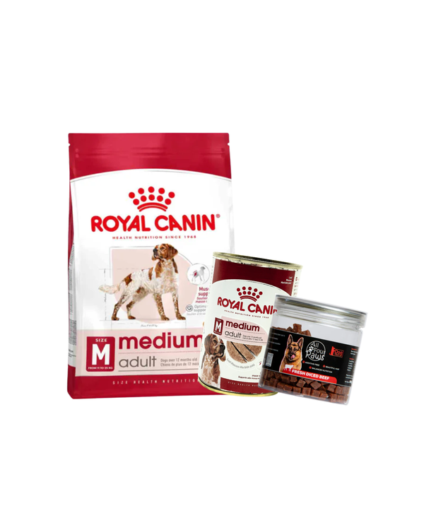 Royal Canin Medium Adult Dog Food Bundle + Free Treats