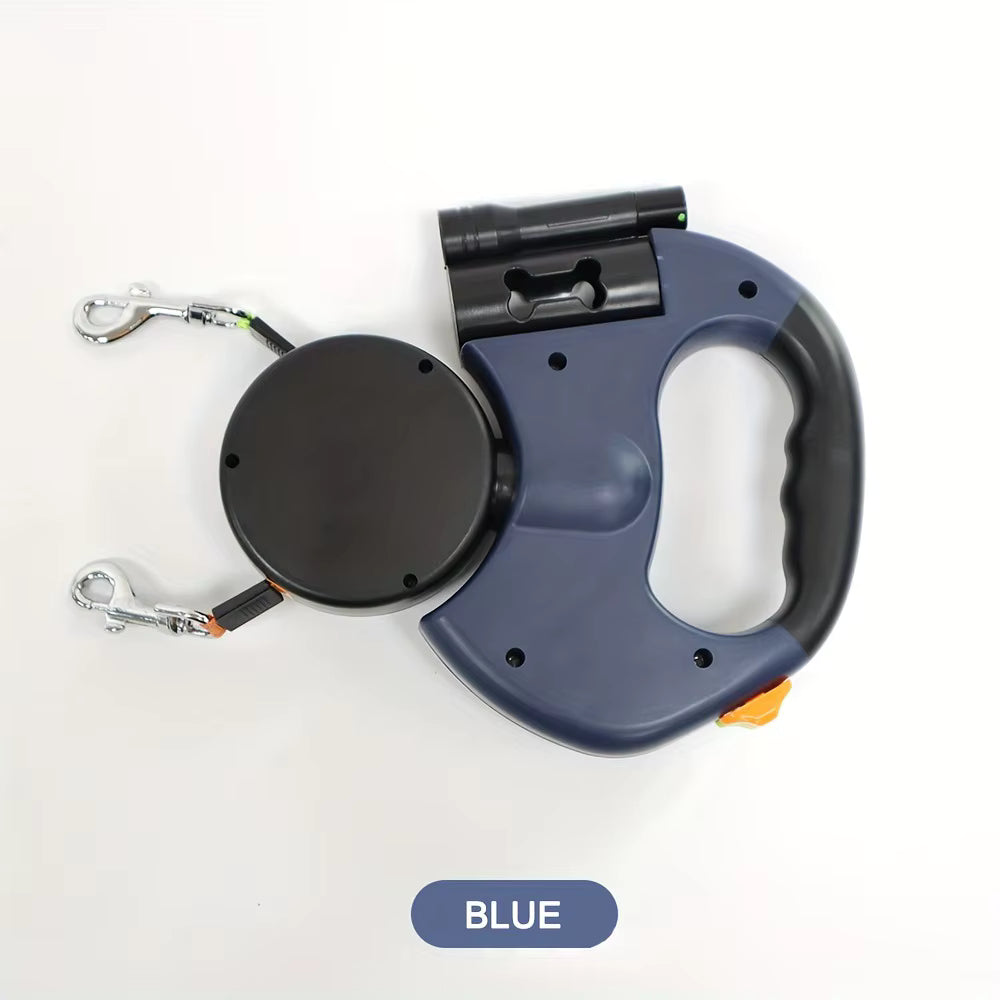 Double Dog Leash 360 with Poop Holder + LED