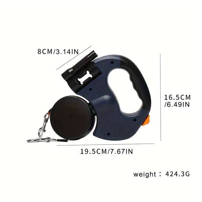 Double Dog Leash 360 with Poop Holder + LED