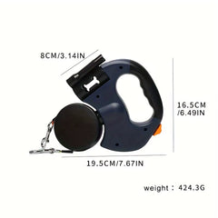 Double Dog Leash 360 with Poop Holder + LED