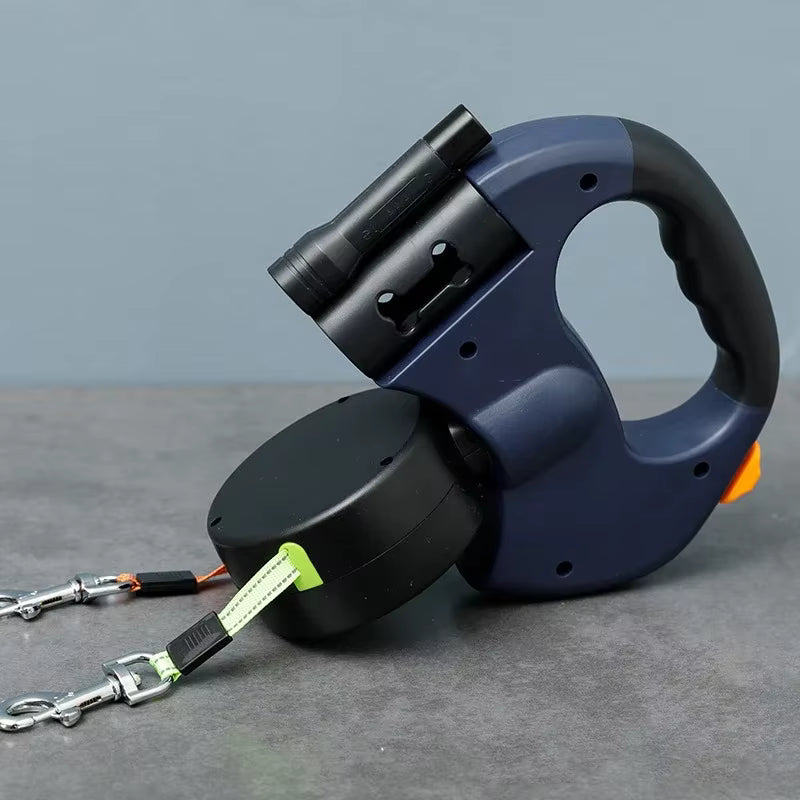 Double Dog Leash 360 with Poop Holder + LED