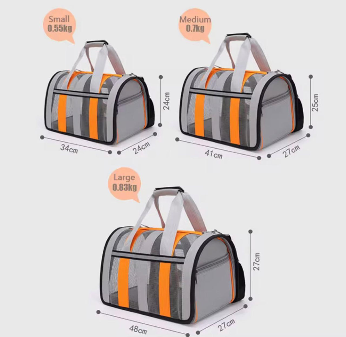 Pet Travel Carrier Bag (Mesh)